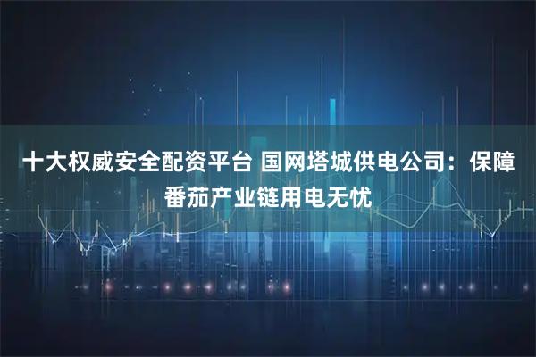 十大权威安全配资平台 国网塔城供电公司：保障番茄产业链用电无忧