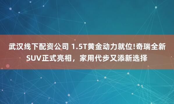 武汉线下配资公司 1.5T黄金动力就位!奇瑞全新SUV正式亮相，家用代步又添新选择