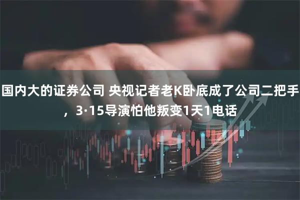 国内大的证券公司 央视记者老K卧底成了公司二把手，3·15导演怕他叛变1天1电话